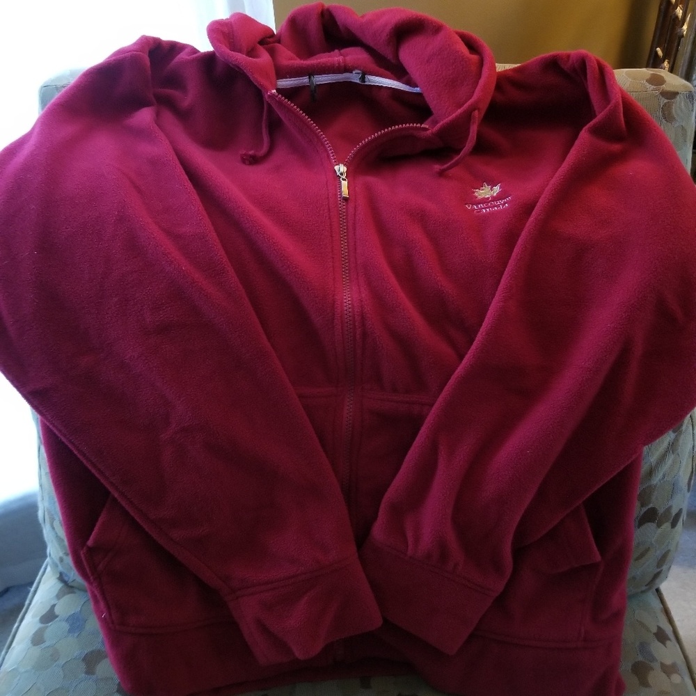 Fleece Zip-up Men's Hoodie - Large